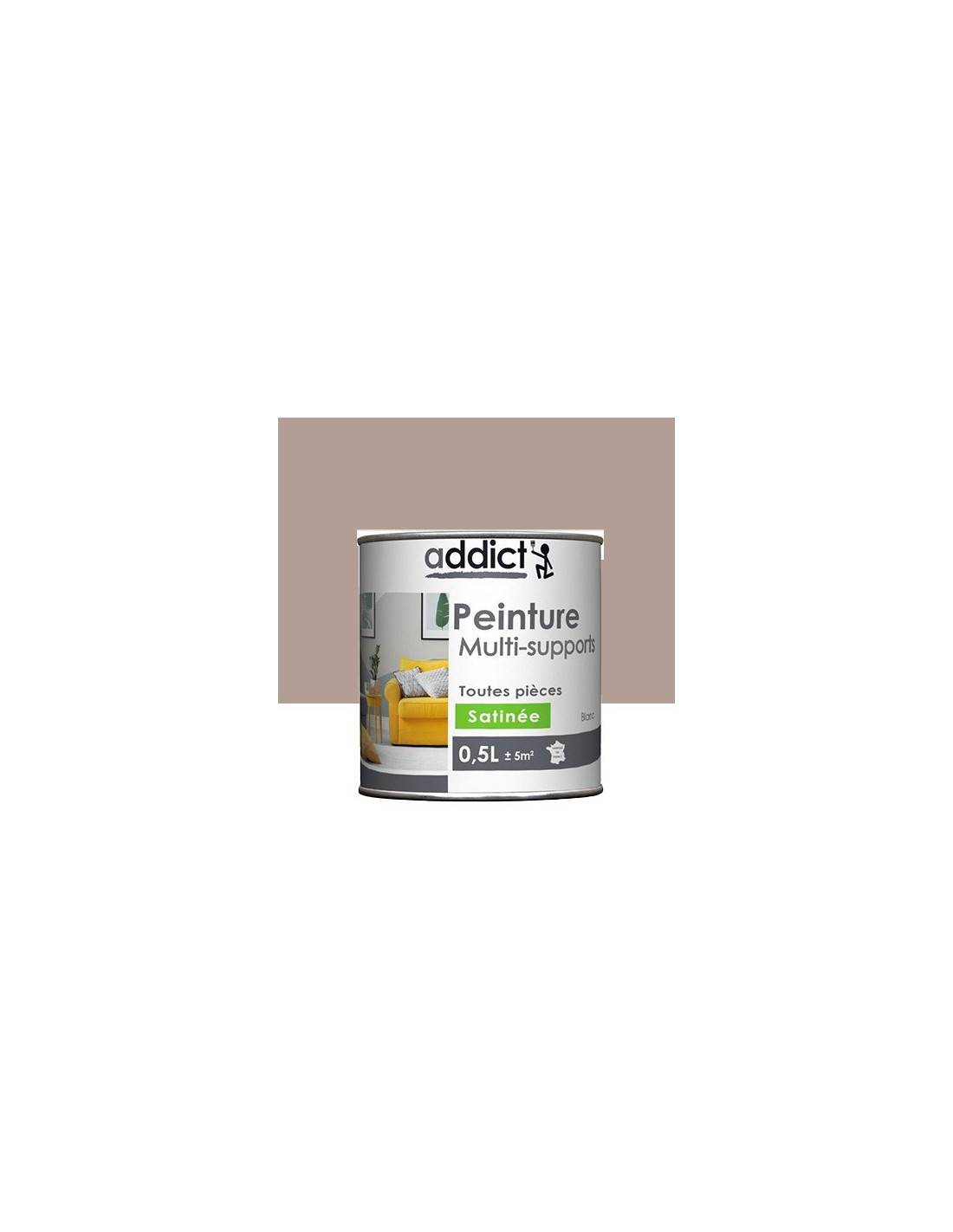 Peinture Addict Cendre Satin Multi-supports, Finition Satinée, Séchage Rapide - Addict - Image 2