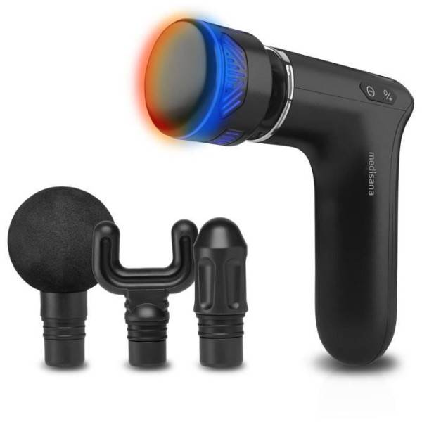 Pistolet de massage chaud & froid - MEDISANA - MG 560 - 10 intensités de percussion - 3 niveaux - 4 accessoires - Noir - Image 1