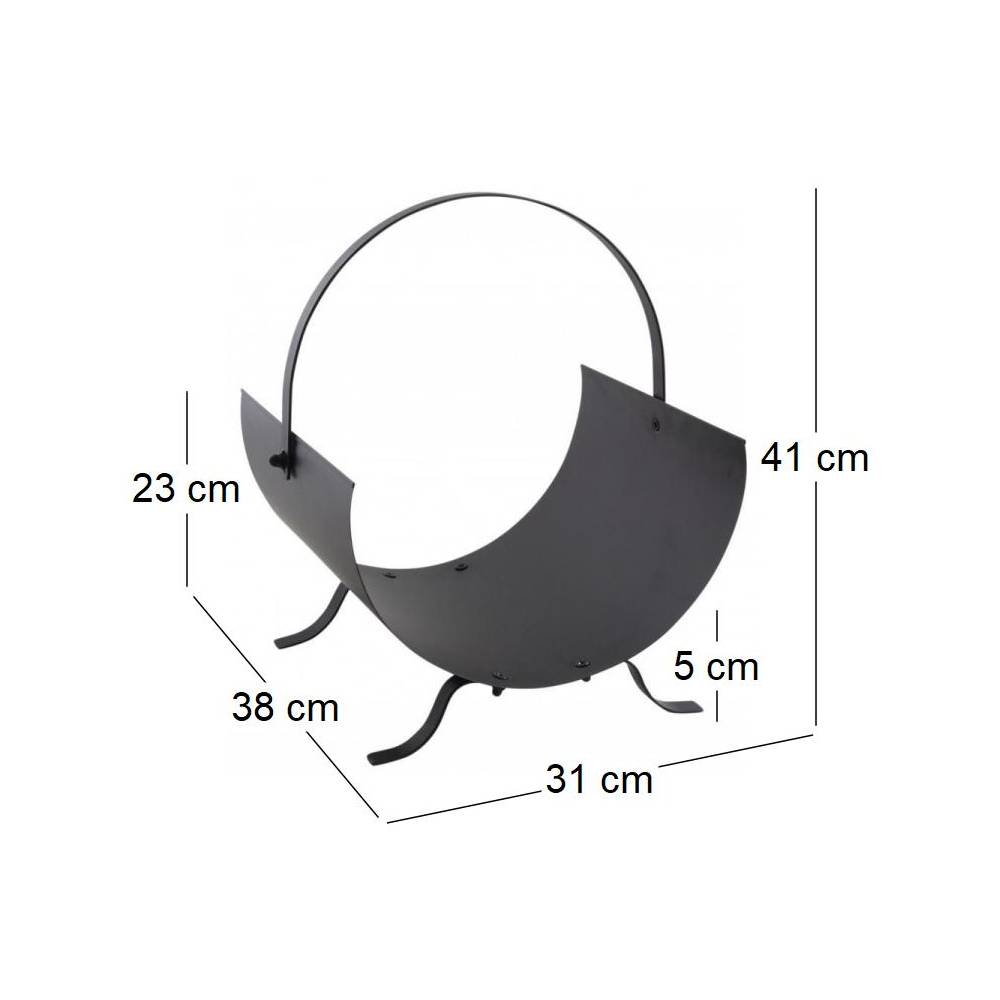Aubry Gaspard - Porte-bûches design en métal noir - Imagen 3
