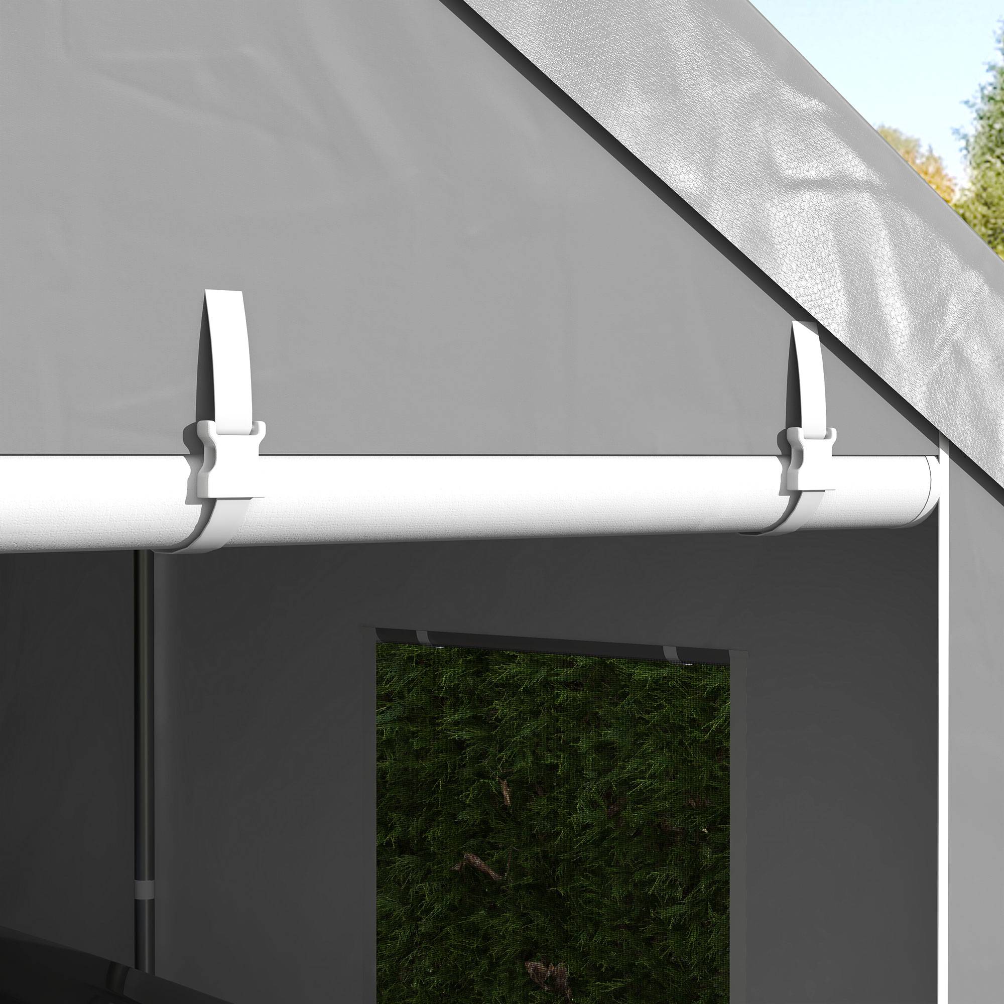 Tente garage carport PE acier galvanisé protection portes fenêtres 600x295cm Gris clair - ComfortXL Outdoor Living - Image 10