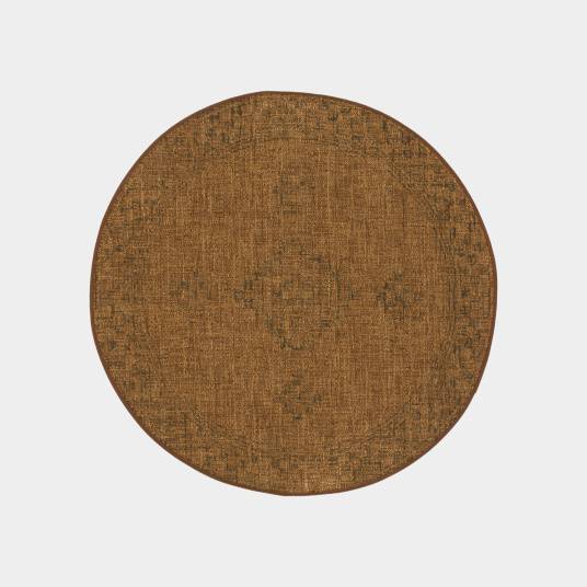 Decoweb - Tapis rond d'extérieur ou d'intérieur aspect naturel - Kira - Camel - Ø 120 cm - Decoweb - Imagen 1