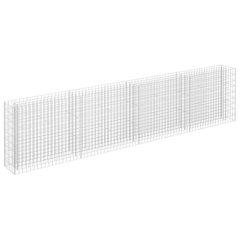 Helloshop26 - Jardinière lit surélevé plantes fleurs jardin à gabion acier galvanisé 360 x 30 x 90 cm - Imagen 1