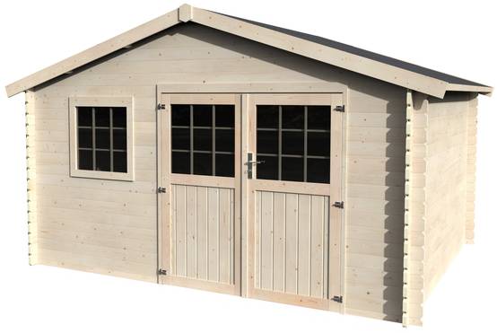 Decor et Jardin - ABRI DE JARDIN BOIS FREVENT - 11,19 m² - Ep : 28 mm - 3,98x3,26 - couleur naturel - Décor et Jardin - Image 1