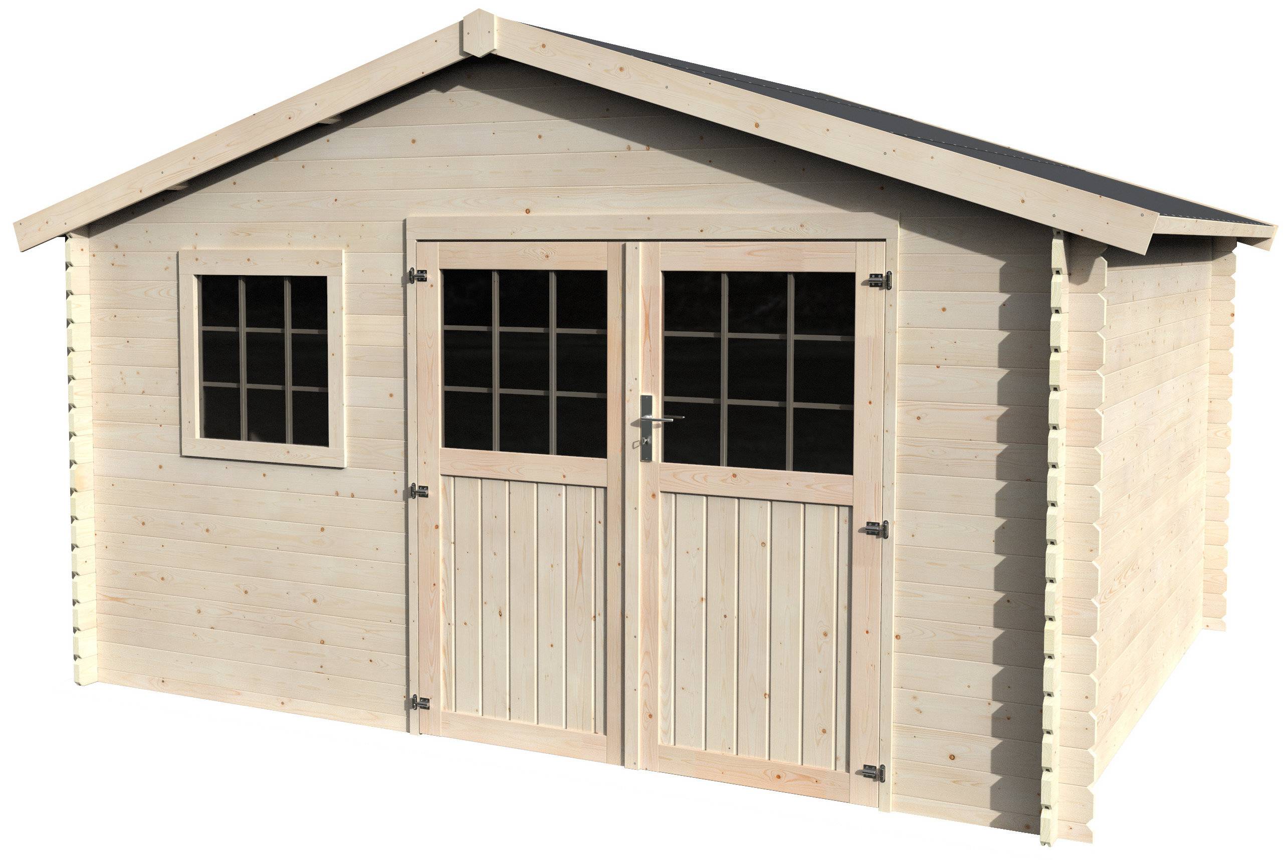 Decor et Jardin - ABRI DE JARDIN BOIS FREVENT - 11,19 m² - Ep : 28 mm - 3,98x3,26 - couleur naturel - Décor et Jardin - Imagen 1