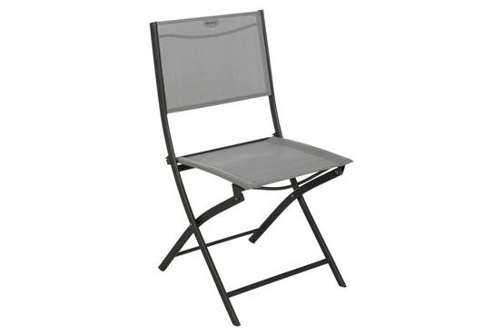 Hesperide - Lot de 4 chaises de jardin pliantes "Modula" galet & graphite acier traité époxy Hespéride - Image 1