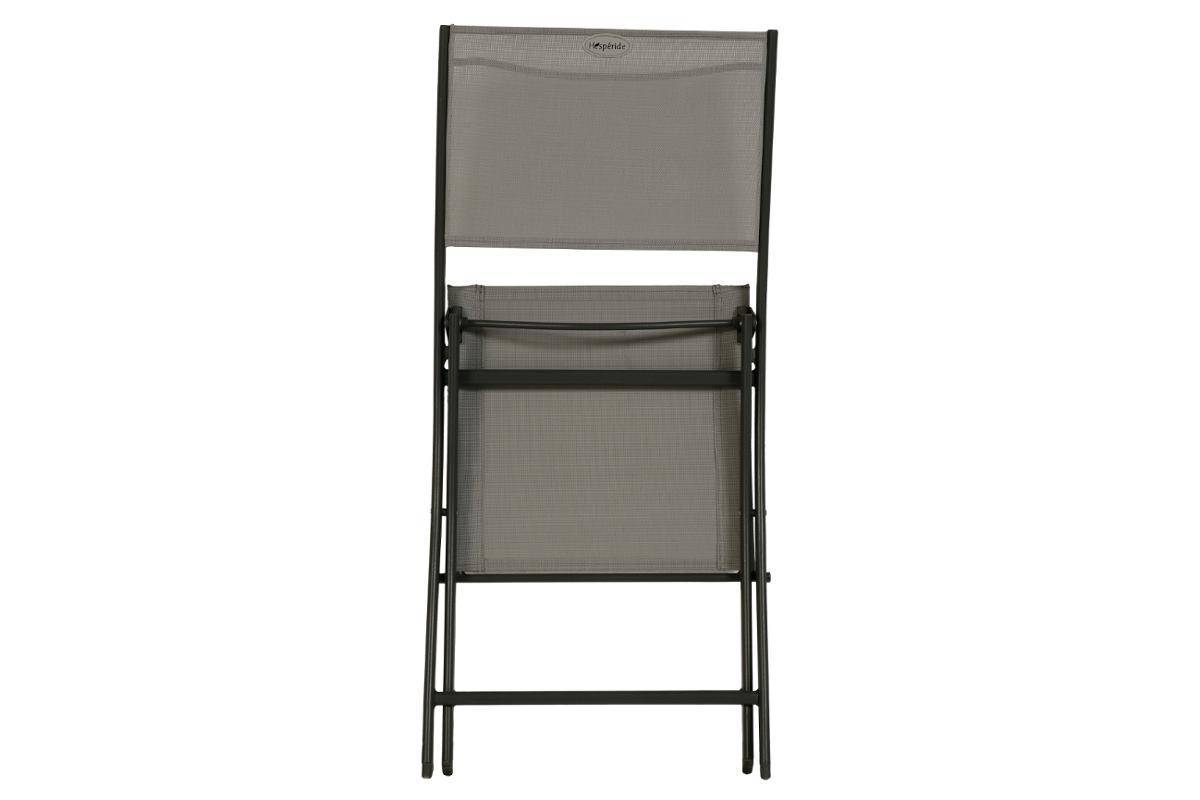 Hesperide - Lot de 4 chaises de jardin pliantes "Modula" galet & graphite acier traité époxy Hespéride - Image 4