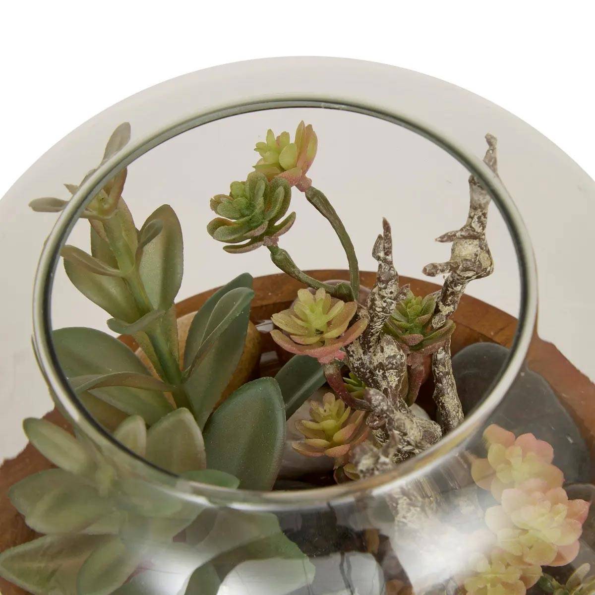 Terrarium de Plantes Artificielles "Wonj" 15cm Multicolore - Image 2