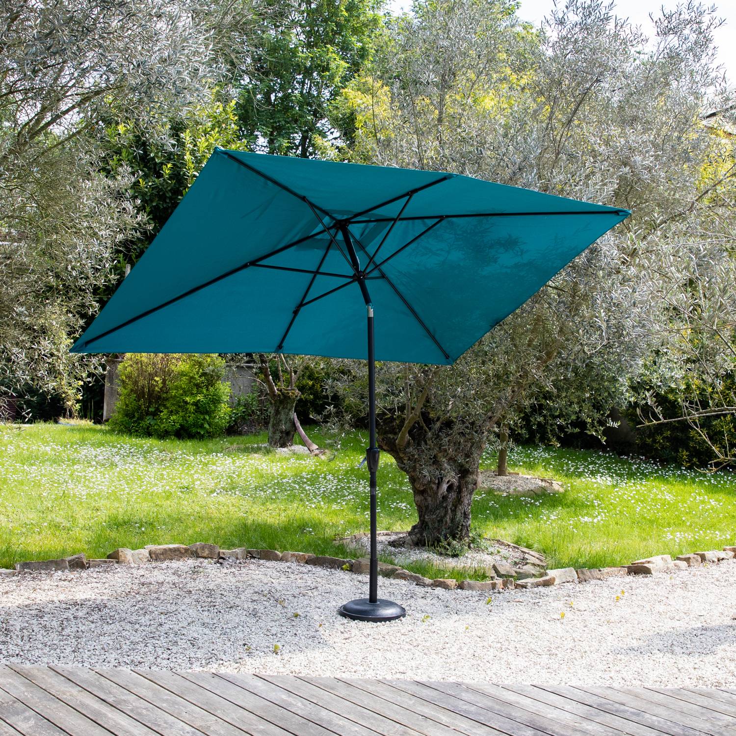 Happy Garden - Parasol droit HAPUNA rectangulaire 2x3m bleu - HAPPY GARDEN - Imagen 2