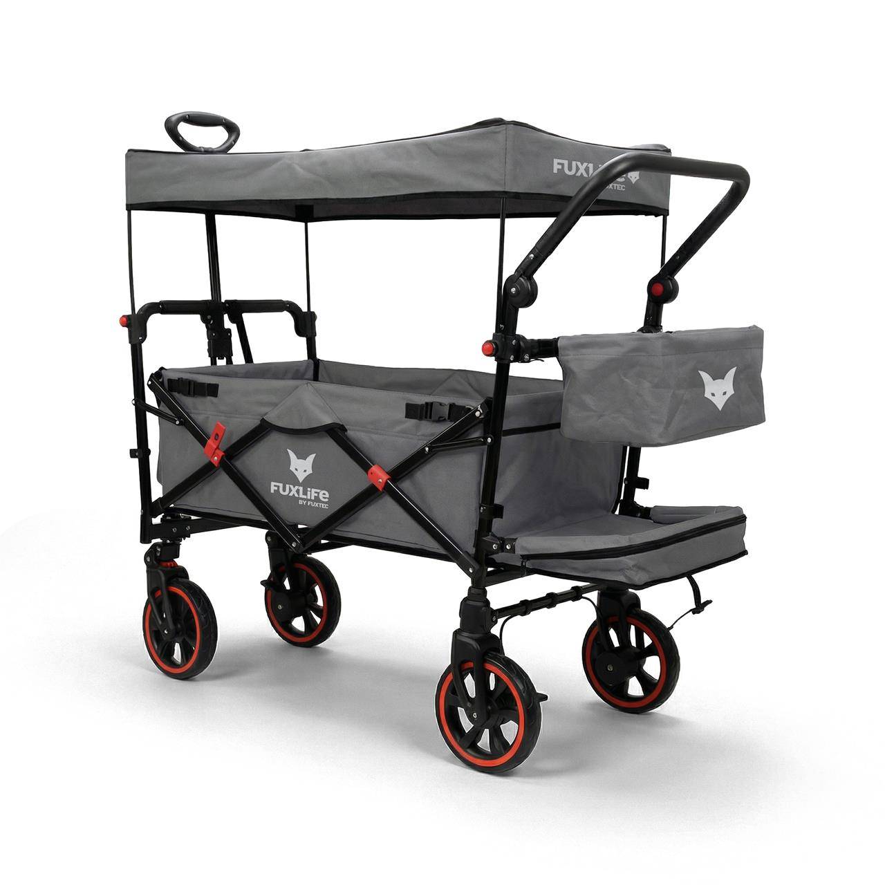 Chariot pliable confort FX-CT850 FUXLIFE avec toit UV et roues à suspension - Image 4
