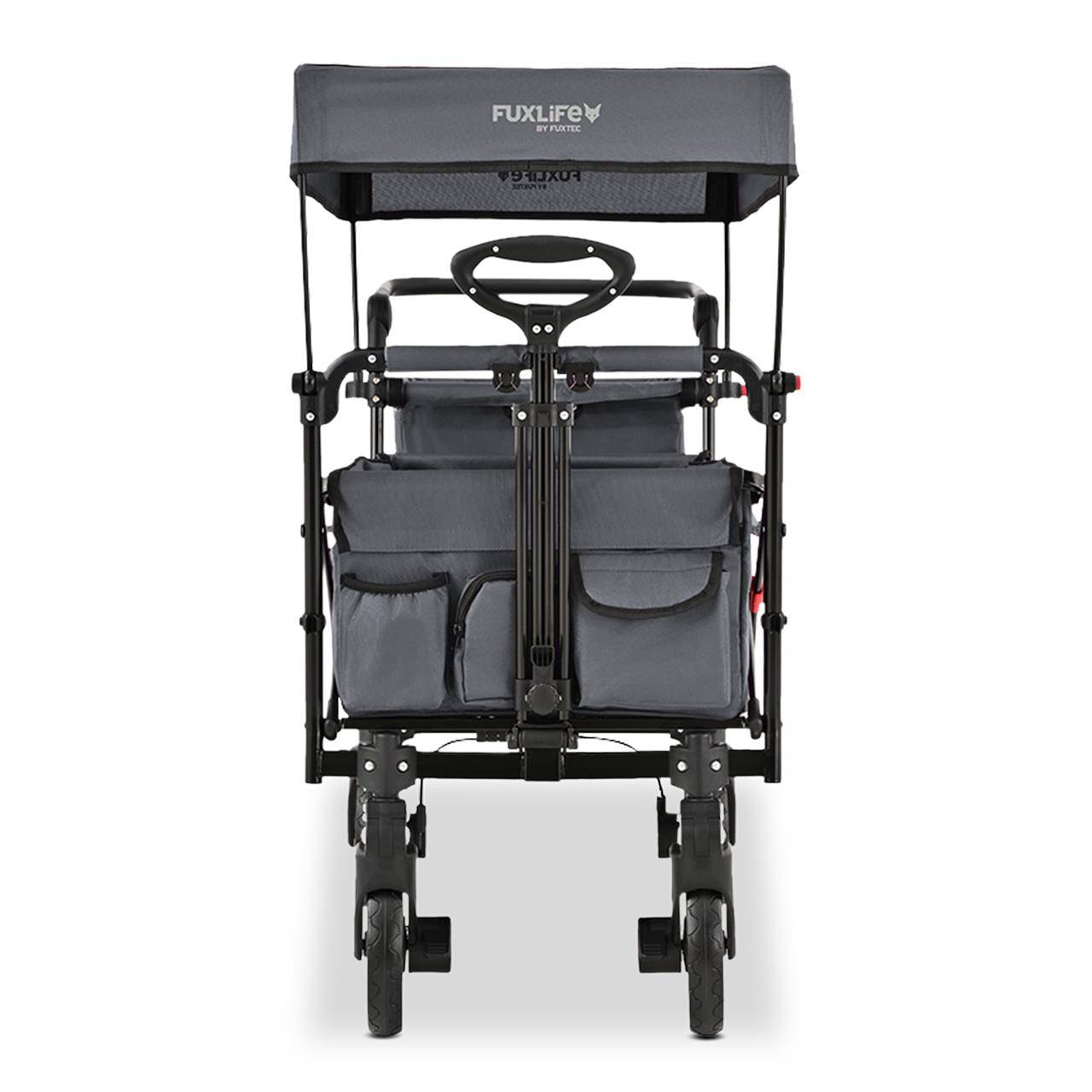 Chariot pliable confort FX-CT850 FUXLIFE avec toit UV et roues à suspension - Image 6
