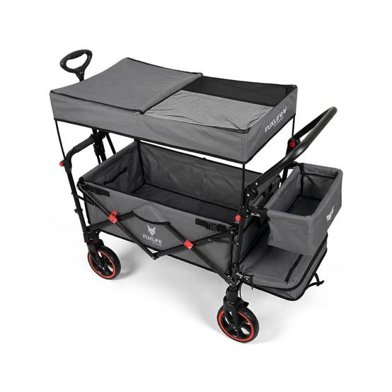 Chariot pliable confort FX-CT850 FUXLIFE avec toit UV et roues à suspension - Image 3