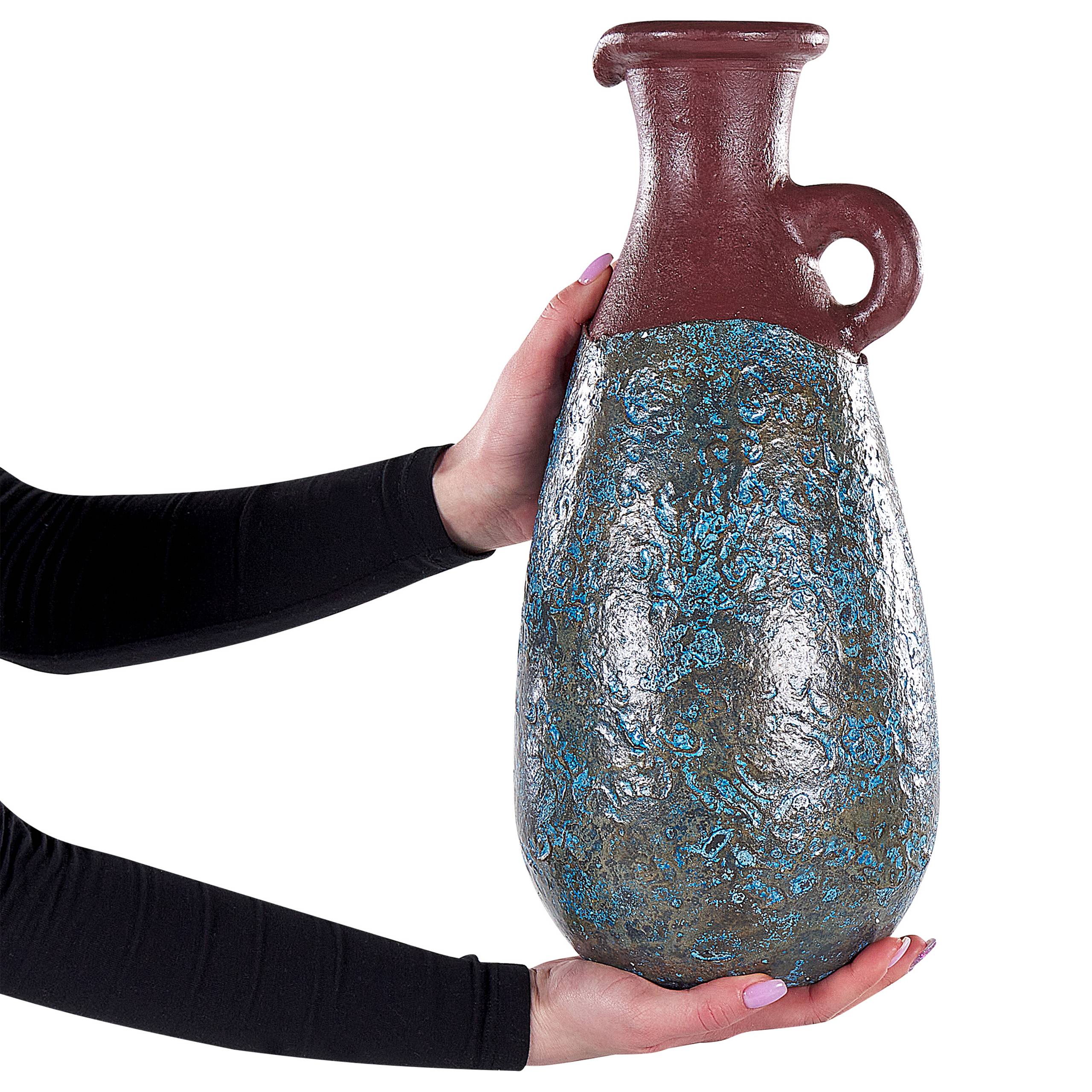 Beliani - Vase décoratif Terre cuite Bleu VELIA - 23x23x40- Beliani - Image 4