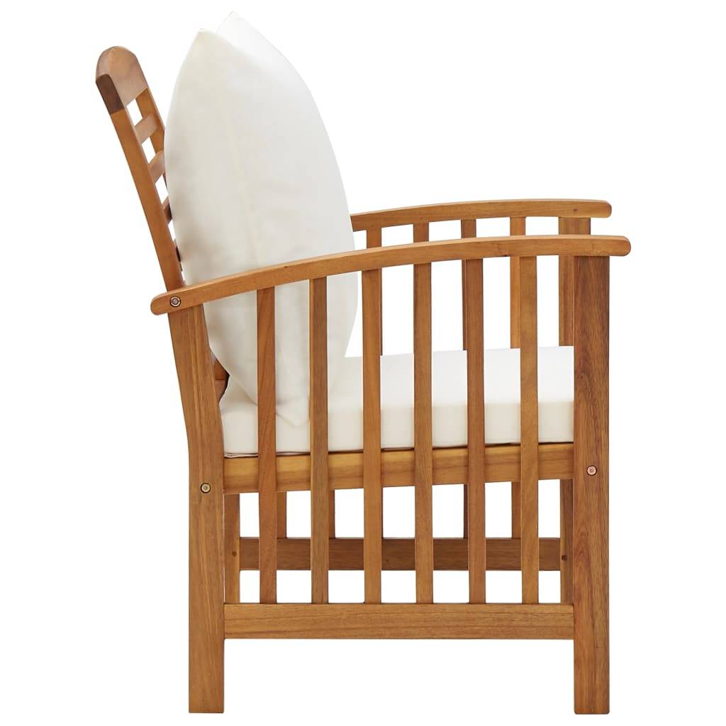 Helloshop26 - Salon de jardin meuble d'extérieur ensemble de mobilier 5 pièces avec coussins bois d'acacia solide - Imagen 5