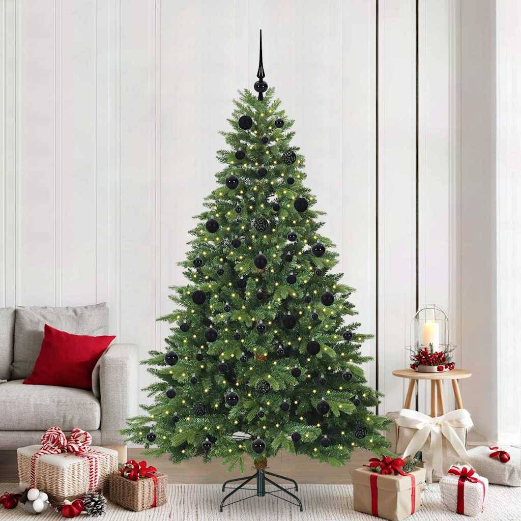 ComfortXL - Sapin de Noël Artificiel Vert 2.1m Prêt à Décorer, Kit Complet 120 Boules & Lumières – ComfortXL Outdoor Living - Image 1