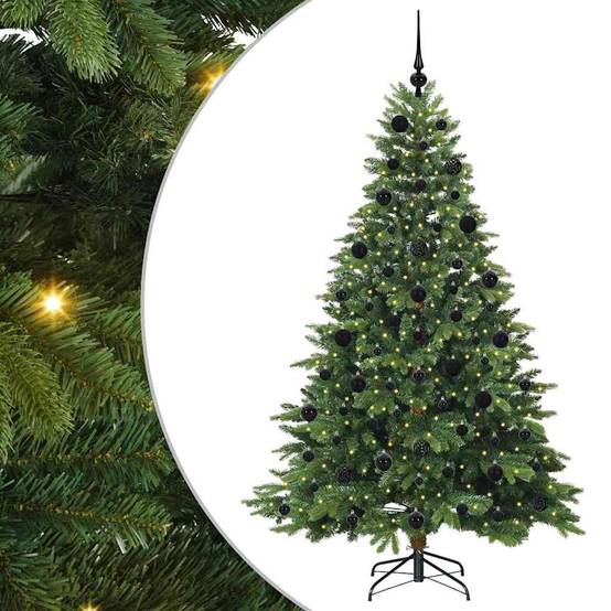 ComfortXL - Sapin de Noël Artificiel Vert 2.1m Prêt à Décorer, Kit Complet 120 Boules & Lumières – ComfortXL Outdoor Living - Image 2