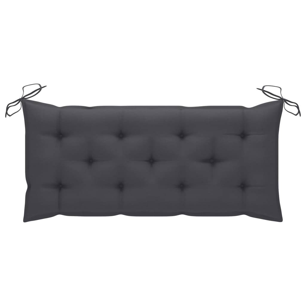 Helloshop26 - Banc de jardin meuble de patio d'extérieur terrasse empilable et coussin anthracite 128,5 x 57,5 x 90 cm bois de teck massif - Imagen 7