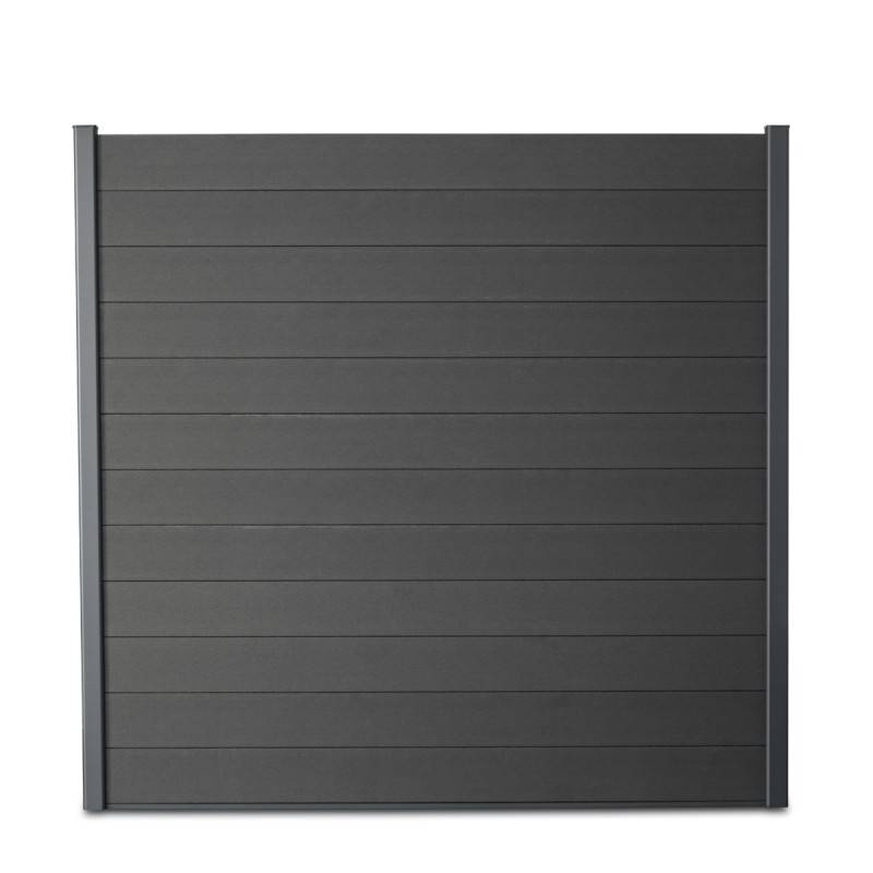 Kit clôture composite et aluminium à sceller H 1m80 L 14m40 gris anthracite avec renforts acier - Palissade - Brise vue - Easy Clôture - Imagen 2
