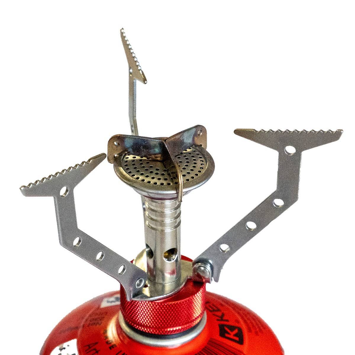 Réchaud gaz pliable compact 4.5 kW+ Cartouche de gaz 230gr Butane Propane Camping Haute montagne KEMPER - Imagen 2