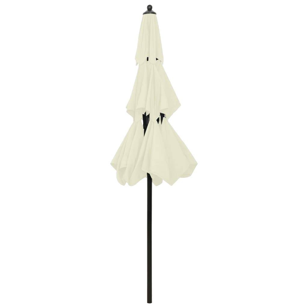 Helloshop26 - Parasol à 3 niveaux avec mât en aluminium 2,5 m sable - Imagen 4