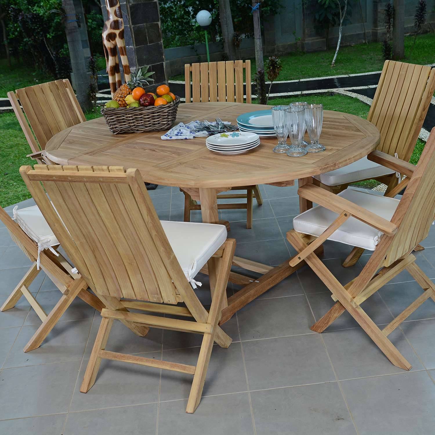 Salon de jardin en teck massif Santiago, 6 places - TECK'Attitude - Imagen 2