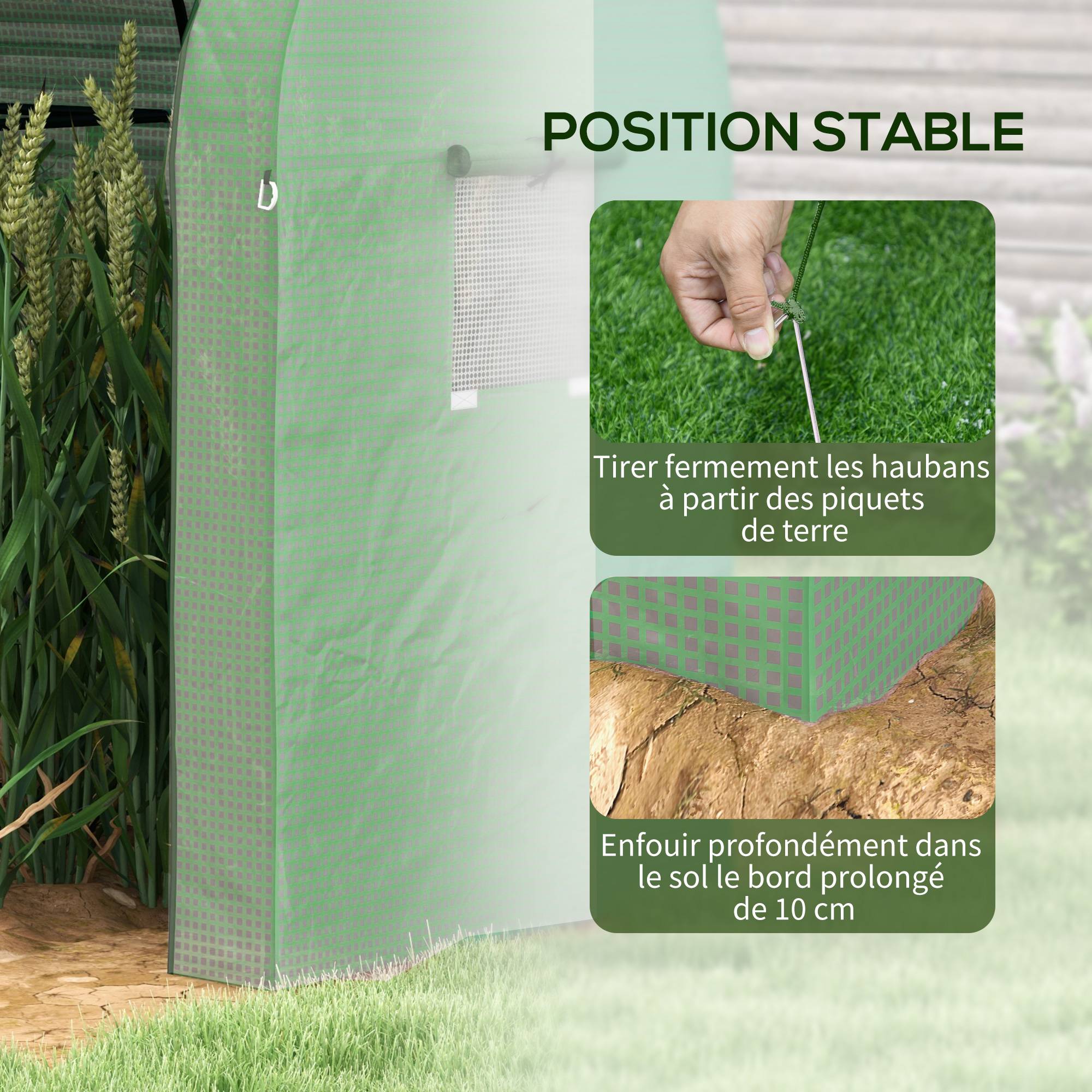 Serre de jardin à tomates en acier pour potager protection optimale 185x94x150cm vert - ComfortXL Outdoor Living - Image 9