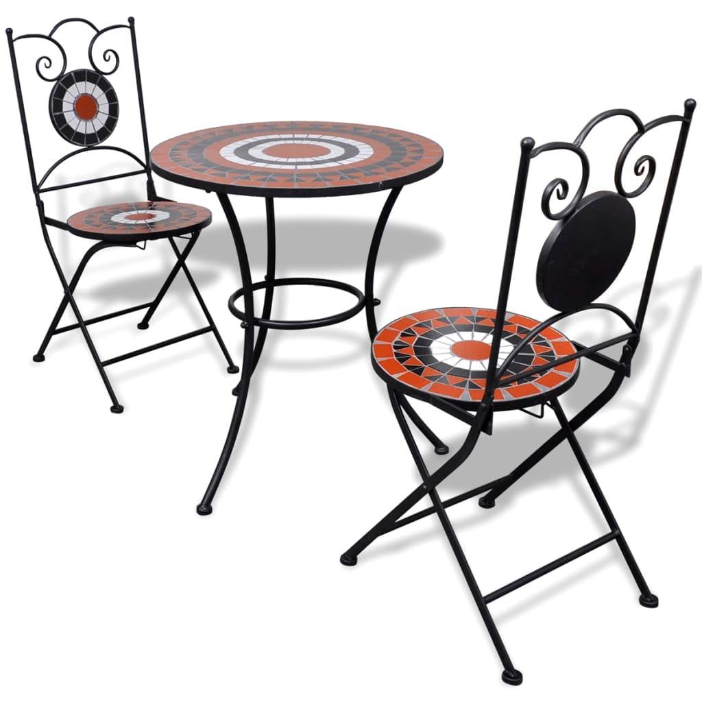 Vidaxl - Mobilier de bistro 3 pcs Carreau céramique Terre cuite et blanc vidaXL 271773 - Imagen 1