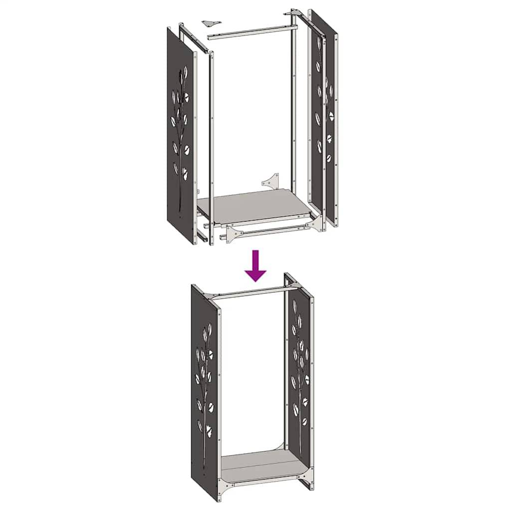 Porte-Bûches Vertical Haut en Acier Blanc, Rangement Intérieur 80 cm – ComfortXL Outdoor Living - Image 10