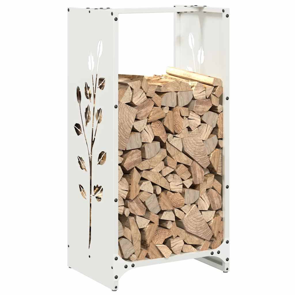 Porte-Bûches Vertical Haut en Acier Blanc, Rangement Intérieur 80 cm – ComfortXL Outdoor Living - Image 4