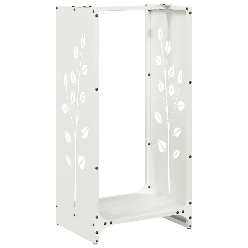 Porte-Bûches Vertical Haut en Acier Blanc, Rangement Intérieur 80 cm – ComfortXL Outdoor Living - Image 2