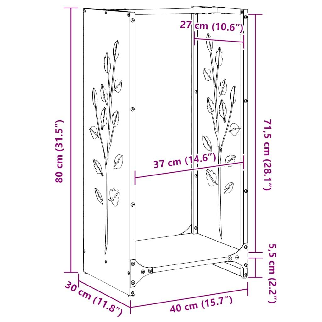 Porte-Bûches Vertical Haut en Acier Blanc, Rangement Intérieur 80 cm – ComfortXL Outdoor Living - Image 6