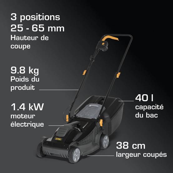 Alpina - Tondeuse électrique Alpina BL 380 E, 1400 W, 38 cm - Image 5
