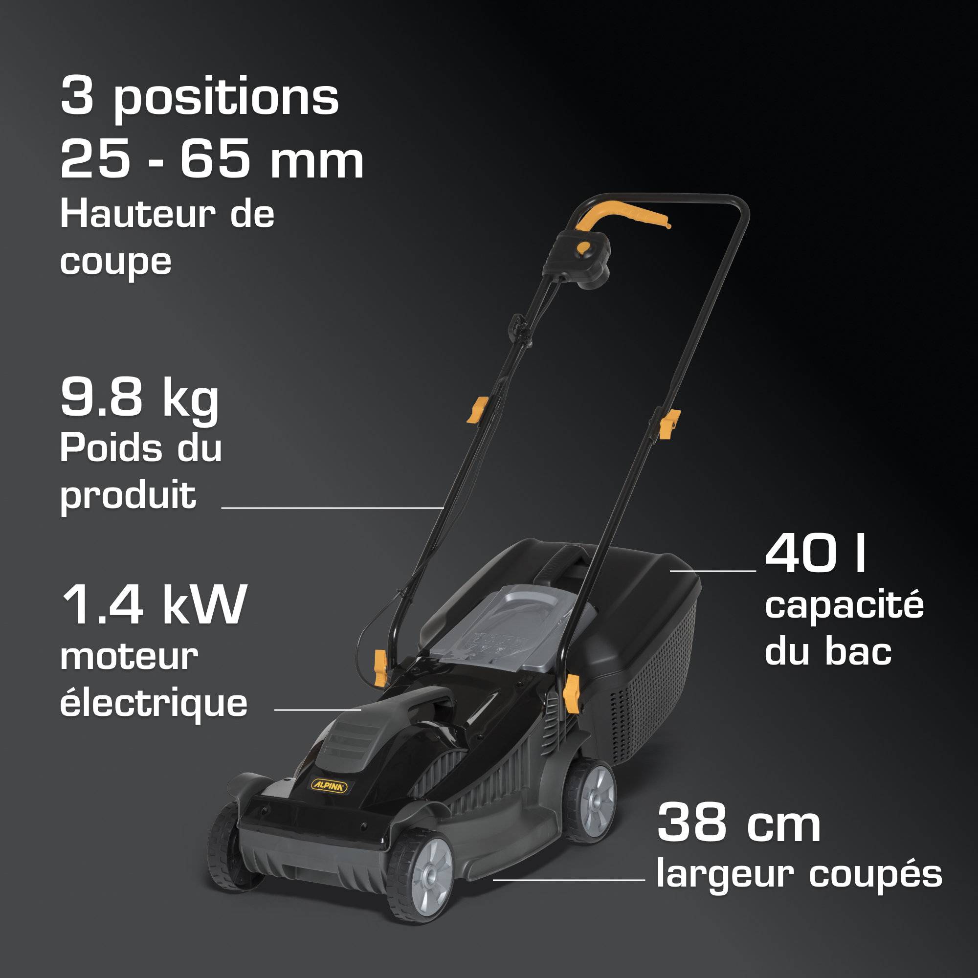 Alpina - Tondeuse électrique Alpina BL 380 E, 1400 W, 38 cm - Image 5