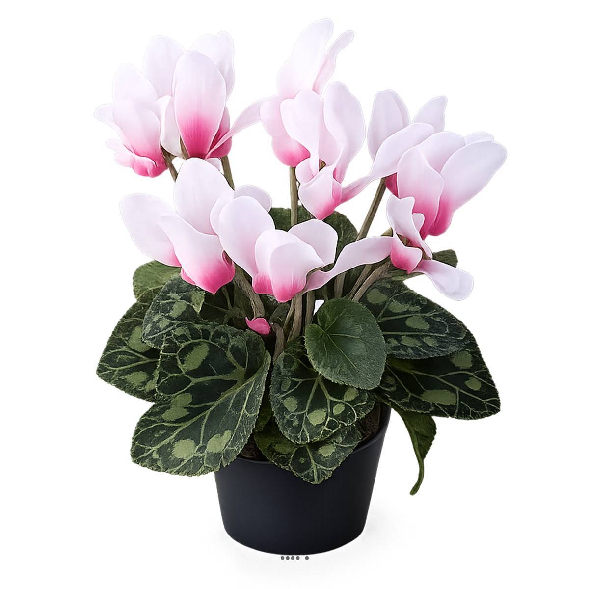 Cyclamen artificiel en pot H 20 cm D 15 cm qualité top Rose-crème - couleur: Rose-crème - Image 2