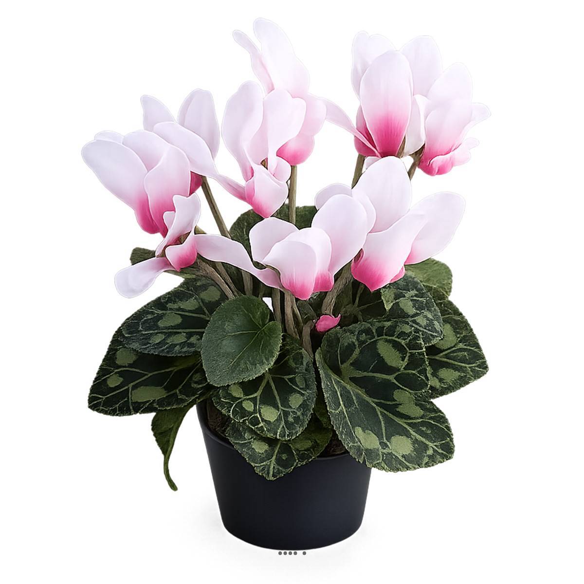Cyclamen artificiel en pot H 20 cm D 15 cm qualité top Rose-crème - couleur: Rose-crème - Image 1