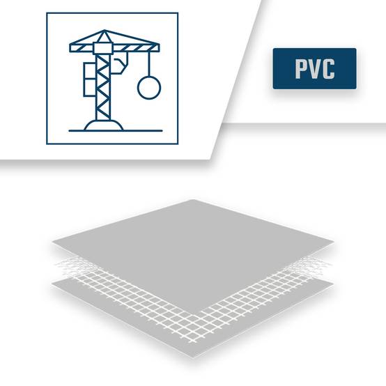 Bâche de Chantier 6x8 m LP640CH Grise - Garantie 8 ans - Bâche de protection étanche en PVC pour Travaux TECPLAST - Imagen 4