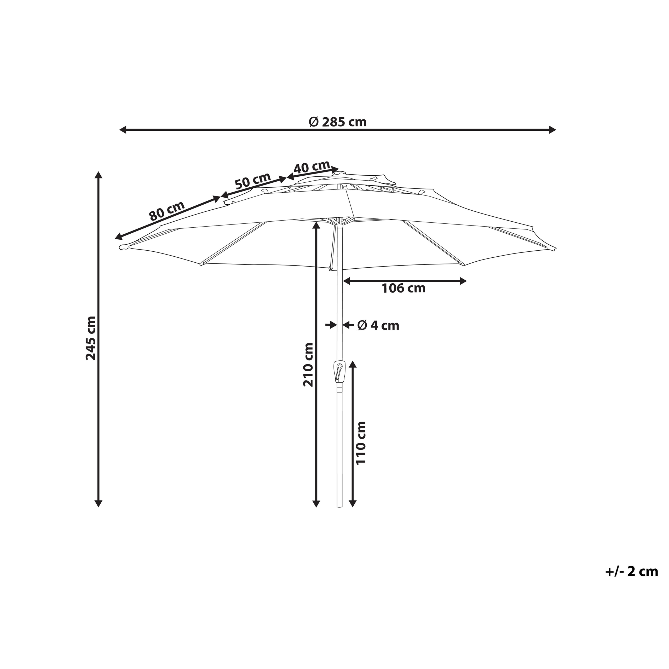 Beliani - Parasol droit Tissu Beige clair BIBIONE - Beliani - Imagen 3
