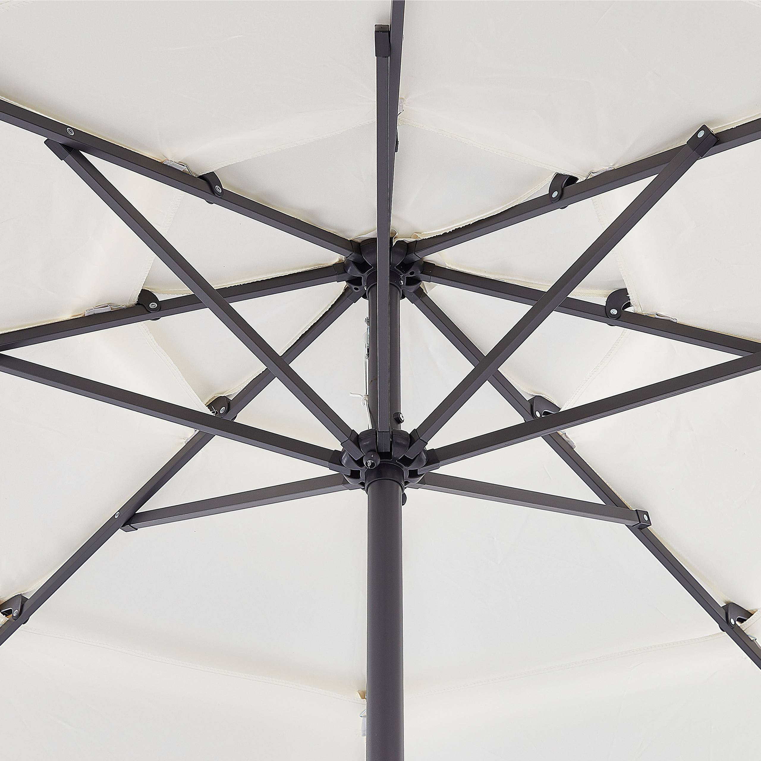 Beliani - Parasol droit Tissu Beige clair BIBIONE - Beliani - Imagen 8