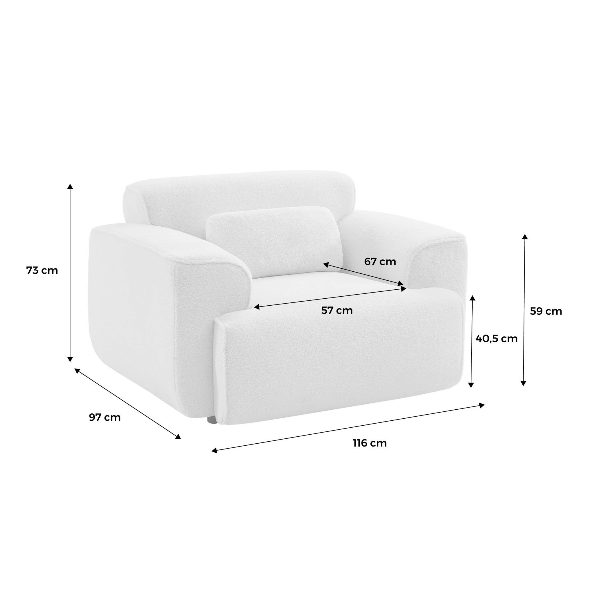 sweeek - Fauteuil velours côtelé gris foncé. lignes arrondies. coussin fourni. Wallas. L 116 x P 97 x H 73cm | sweeek - Image 7