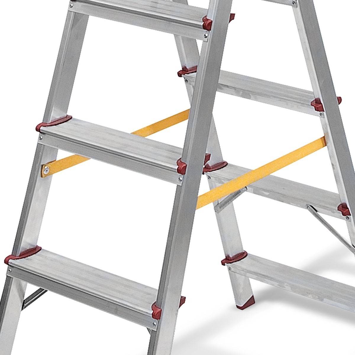 Vito - Escabeau en aluminium 2 X 5 marches Charge 150 kg Hauteur 1,14 m VITO Fabriqué en Europe - Imagen 3