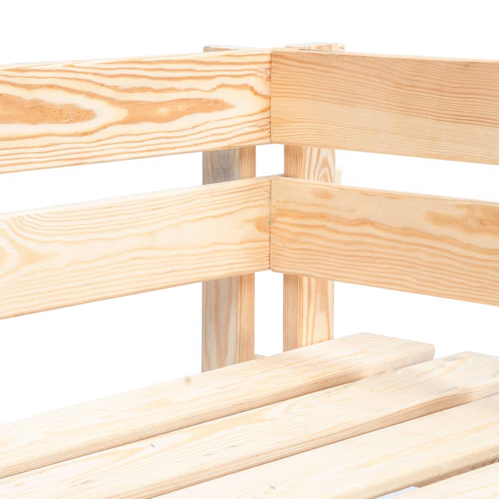 Helloshop26 - Banc de jardin meuble de patio d'extérieur terrasse d'angle 110 x 65 x 55 cm palette de jardin bois - Imagen 3