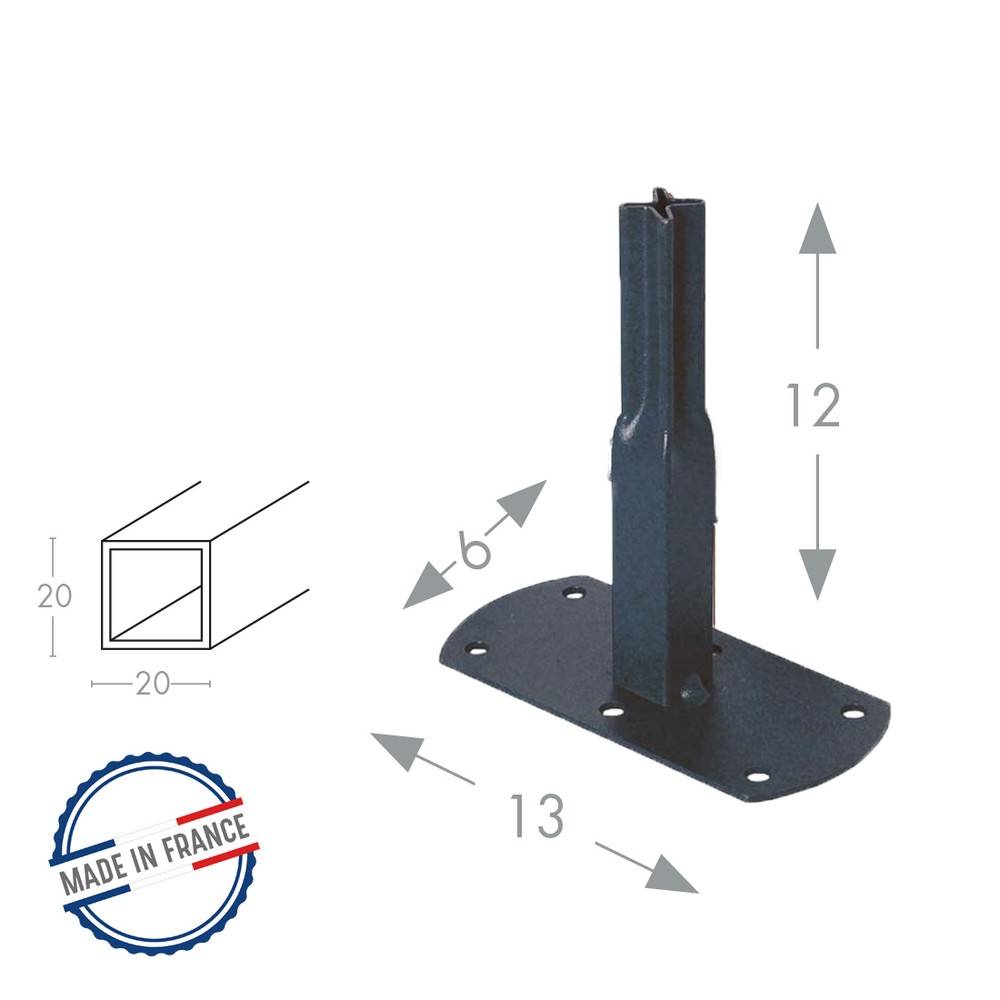 Louis Moulin - Pack 4 pieds tube carré 20 à visser - 13x6x12 cm - anthracite Louis Moulin - Imagen 2