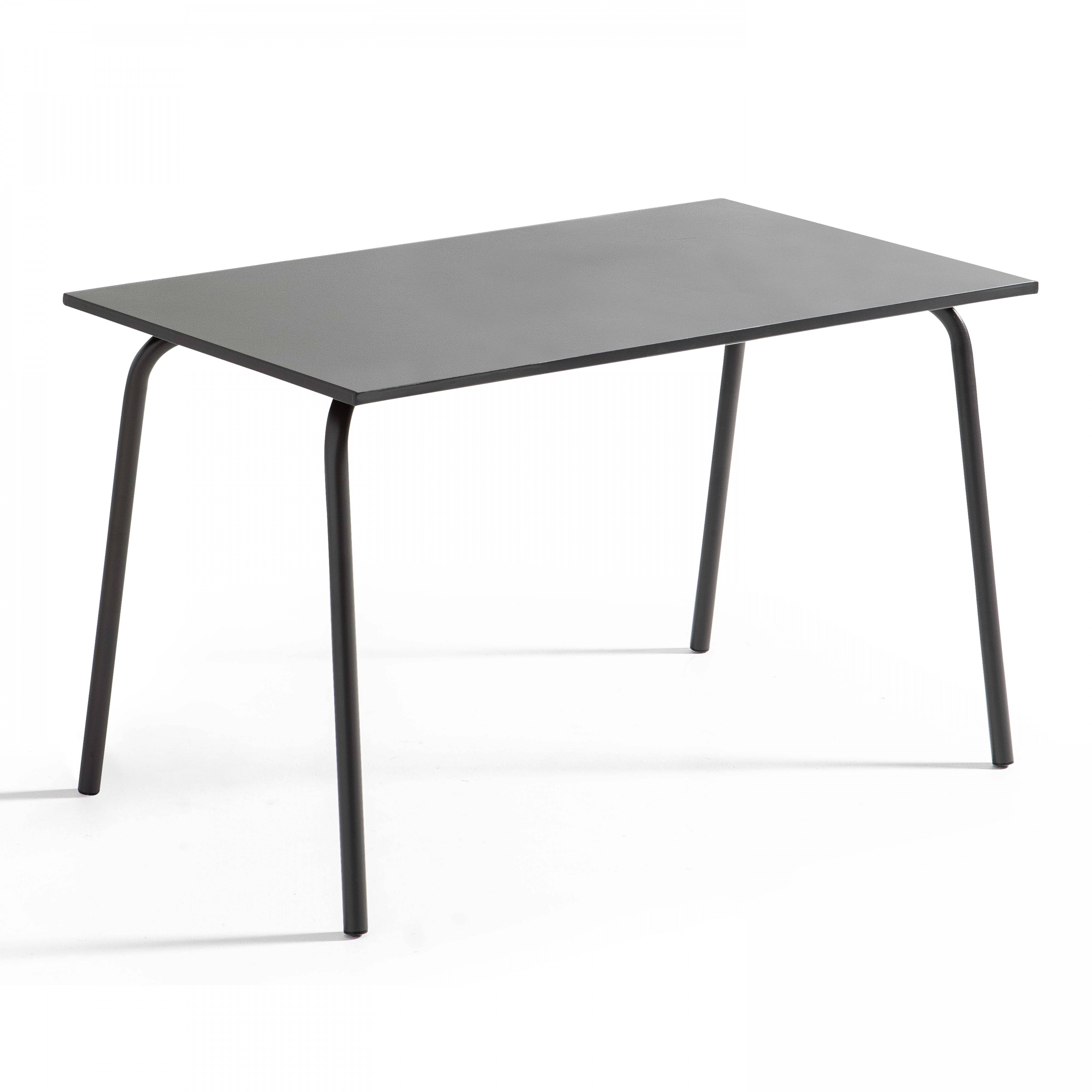 Oviala - Ensemble table de jardin en métal et 4 chaises anthracite Palavas - Oviala - Imagen 5