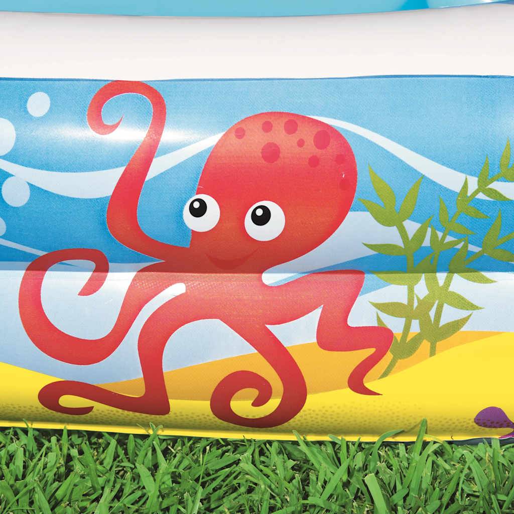 Piscine - piscine hors sol de jeu avec auvent bleu 140x140x114 cm 52192 PC59 - Image 10