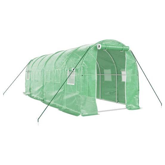 Serre tunnel de jardin 12m² bâche PE et acier culture potager verte 6x2m – ComfortXL Outdoor Living - Image 2