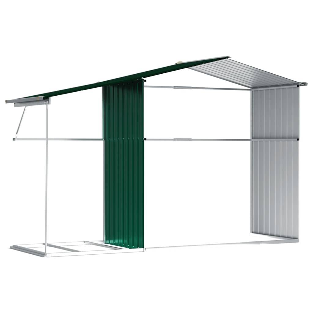Helloshop26 - Abri de jardin cabane cabanon maison de stockage remise extérieur hangar outils robuste 277 x 192,5 x 179 cm acier galvanisé vert - Imagen 7