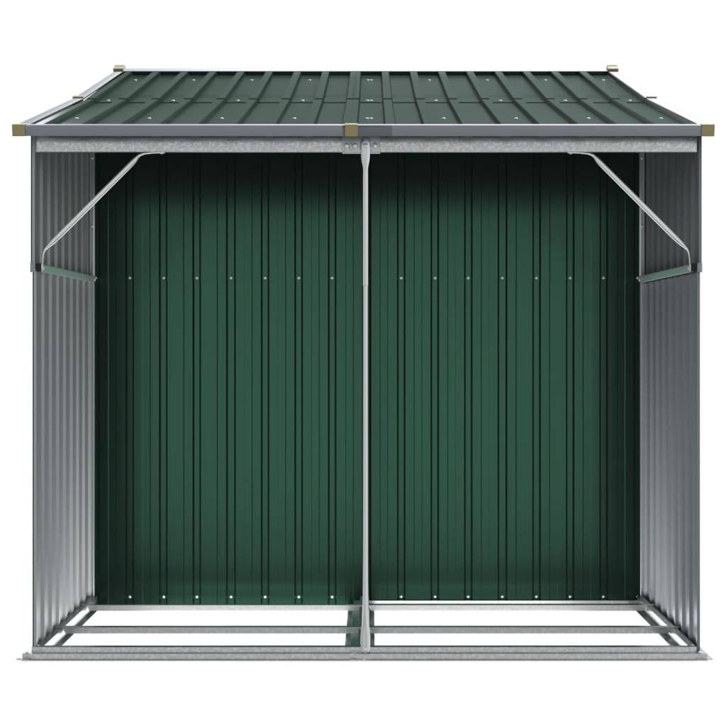 Helloshop26 - Abri de jardin cabane cabanon maison de stockage remise extérieur hangar outils robuste 277 x 192,5 x 179 cm acier galvanisé vert - Imagen 5