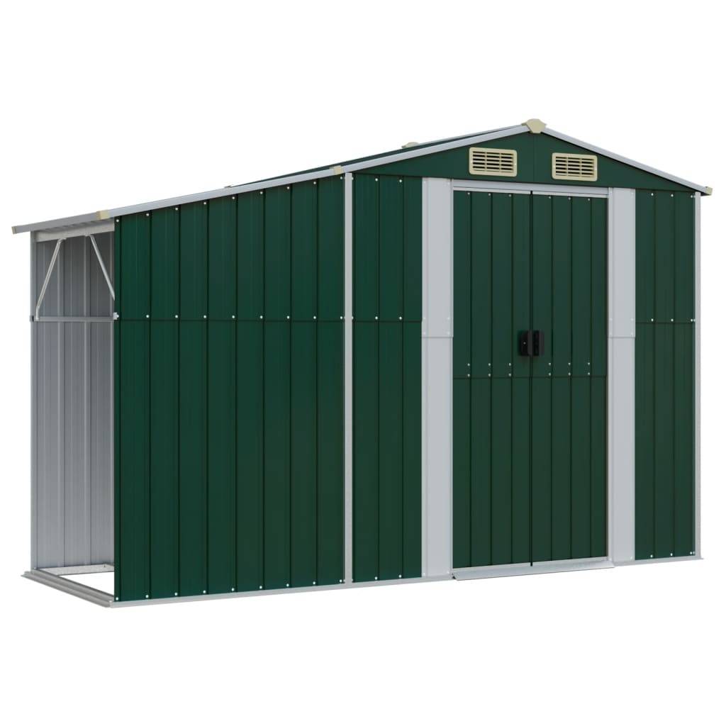 Helloshop26 - Abri de jardin cabane cabanon maison de stockage remise extérieur hangar outils robuste 277 x 192,5 x 179 cm acier galvanisé vert - Imagen 6
