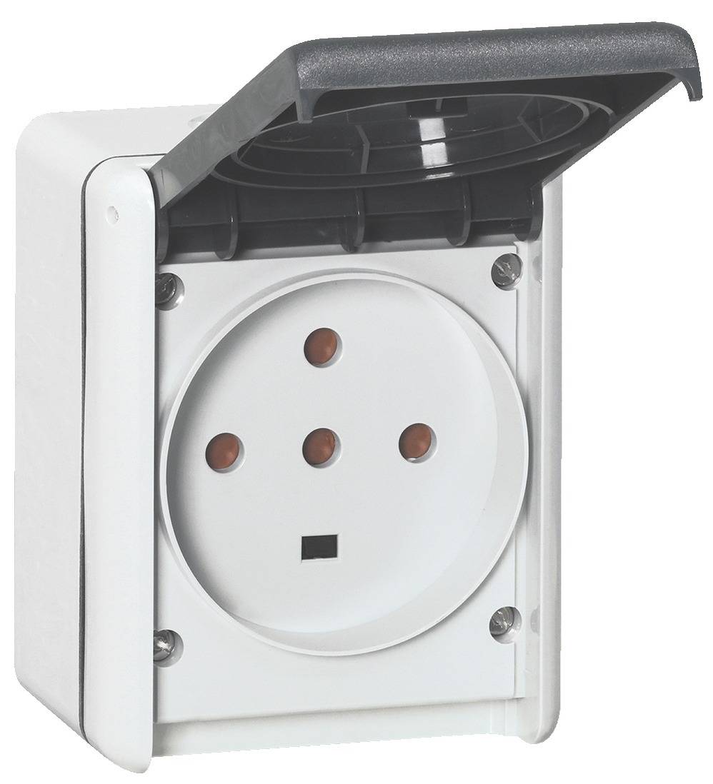 Legrand - Prise étanche 3P+T+N PLEXO complet gris IP44 32A - LEGRAND - 055877