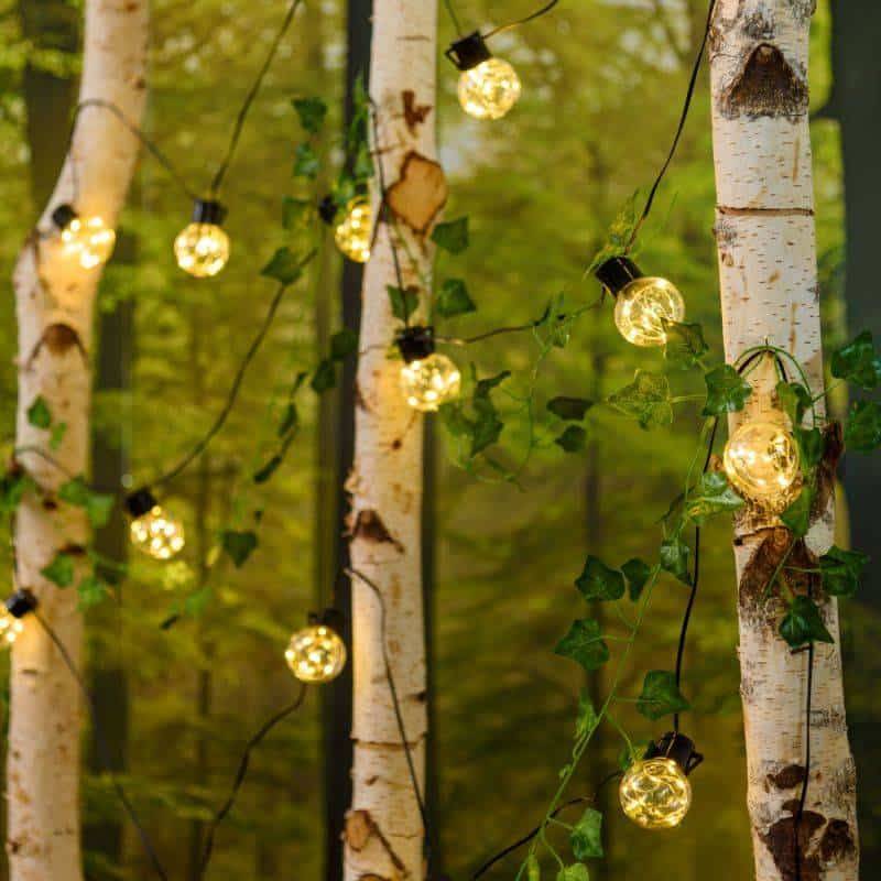 Lotti - Guirlande Guinguette Solaire 6m 15 Ampoules G50 150 MicroLED blanc chaud pas cher Lotti - Imagen 1