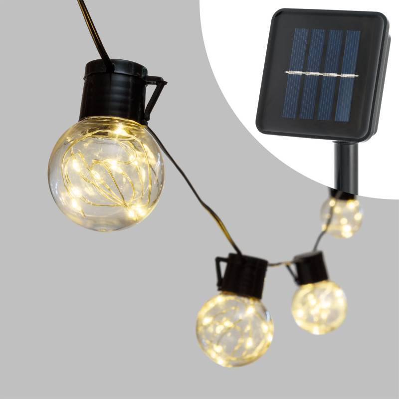 Lotti - Guirlande Guinguette Solaire 6m 15 Ampoules G50 150 MicroLED blanc chaud pas cher Lotti - Imagen 2